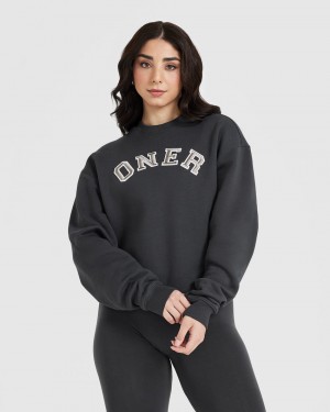 Oner Active All Day Varsity Oversized Φούτερ μαυρα | BIW836592