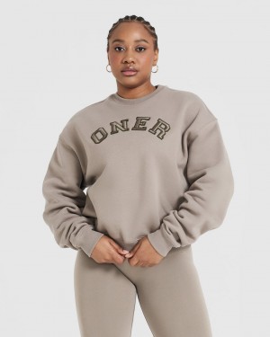 Oner Active All Day Varsity Oversized Φούτερ γκρι | VUQ720685