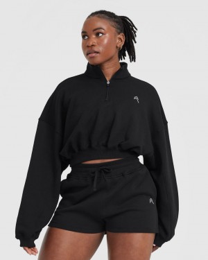 Oner Active All Day ελαφρια Crop 1/4 Zip Φούτερ μαυρα | XGP130658