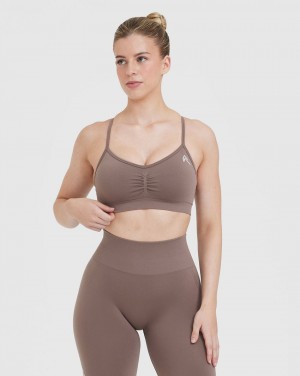 Oner Active Effortless strappy Bralette Sports Bras καφε | TRW410936