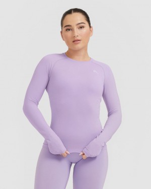 Oner Active Go To Seamless Fitted Long Sleeve μπλουζακια μωβ | VJA286375