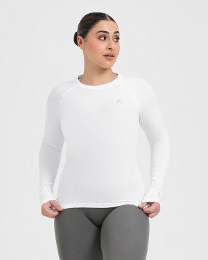 Oner Active Go To Seamless Fitted Long Sleeve μπλουζακια ασπρα | WFJ319827