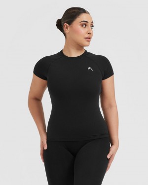 Oner Active Go To Seamless Fitted μπλουζακια μαυρα | OXW678250