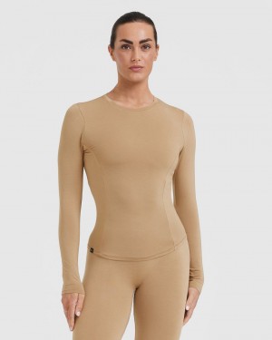 Oner Active Mellow Soft Long Sleeve μπλουζακια καφε | GUZ654701