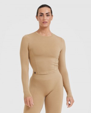 Oner Active Mellow Soft Mid Long Sleeve μπλουζακια καφε | PNV864253