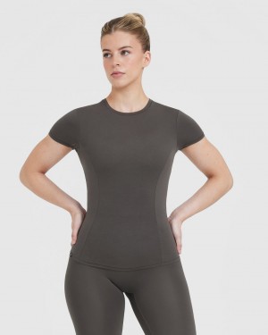 Oner Active Mellow Soft κοντο Sleeve μπλουζακια βαθυ γκρι καφε | UOC259384