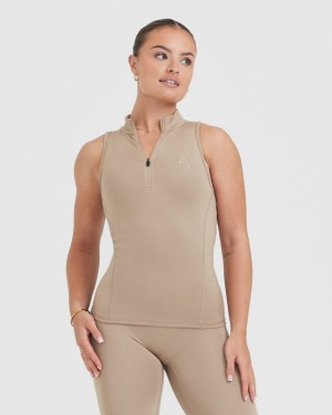 Oner Active Timeless Half Zip Tank μπλουζακια γκρι | UVB759841