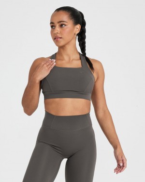 Oner Active Timeless φαρδια λουρακια Sports Bras βαθυ γκρι καφε | TIZ824367