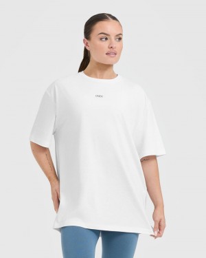 Oner Active κλασικα Oner σταμπεσ Oversized ελαφρια μπλουζακια ασπρα | UQW598310