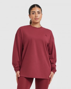 Oner Active κλασικα Oversized ελαφρια Long Sleeve μπλουζακια ροζ | TVS390547