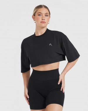 Oner Active κλασικα Relaxed Crop ελαφρια μπλουζακια μαυρα | HEI768413