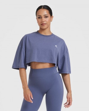 Oner Active κλασικα Relaxed Crop ελαφρια μπλουζακια μπλε | TKE967825