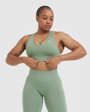 Oner Active κλασικα Seamless 2.0 V-Neck Bralette Sports Bras Ελιά | GCR396478