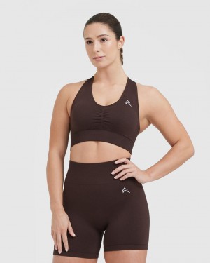 Oner Active κλασικα Seamless 2.0 V-Neck Bralette Sports Bras σκούρο γκρι | EJH968230