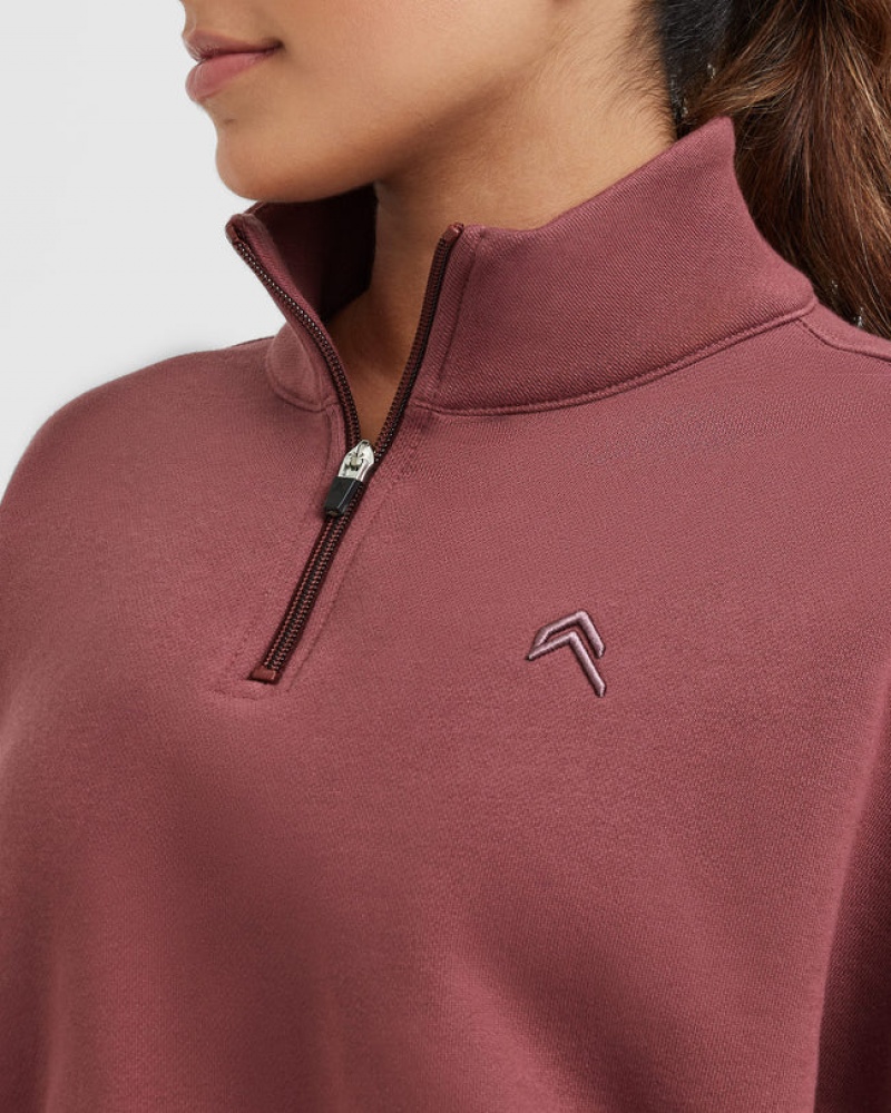 Oner Active All Day Crop 1/4 Zip Φούτερ ροζ | EPT013568