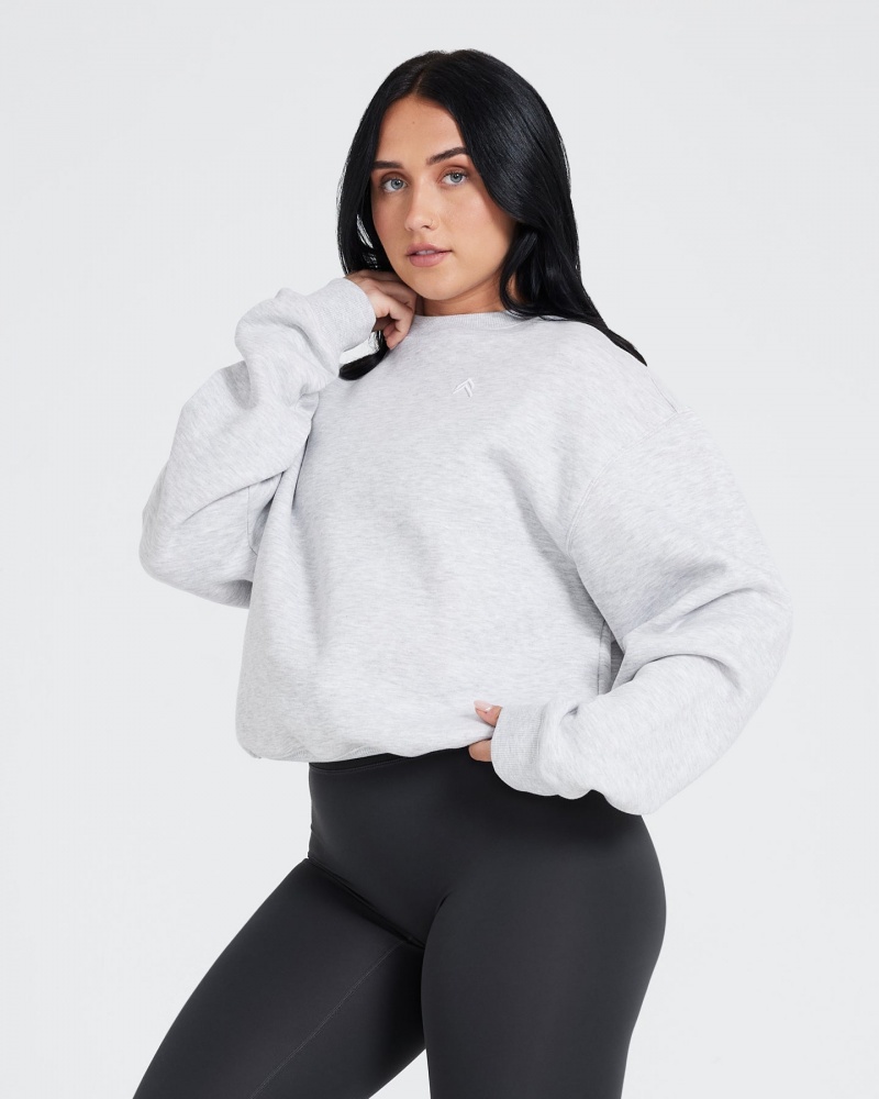 Oner Active All Day Oversized Φούτερ ανοιχτο γκρι | JYI579802