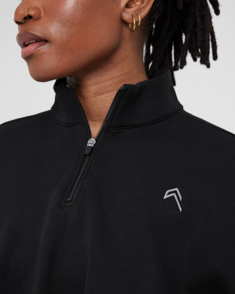 Oner Active All Day ελαφρια Crop 1/4 Zip Φούτερ μαυρα | XGP130658