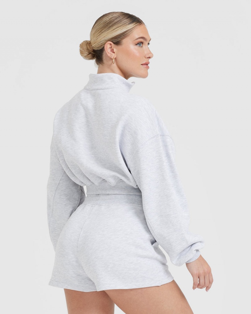 Oner Active All Day ελαφρια Crop 1/4 Zip Φούτερ ανοιχτο γκρι | SYO486109