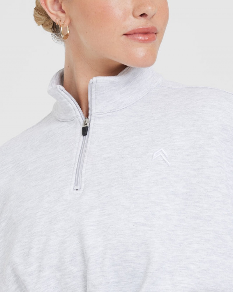 Oner Active All Day ελαφρια Crop 1/4 Zip Φούτερ ανοιχτο γκρι | SYO486109