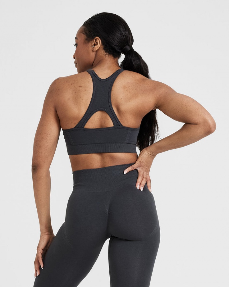 Oner Active Effortless Seamless High Neck Bralette Sports Bras μαυρα | KQL240658