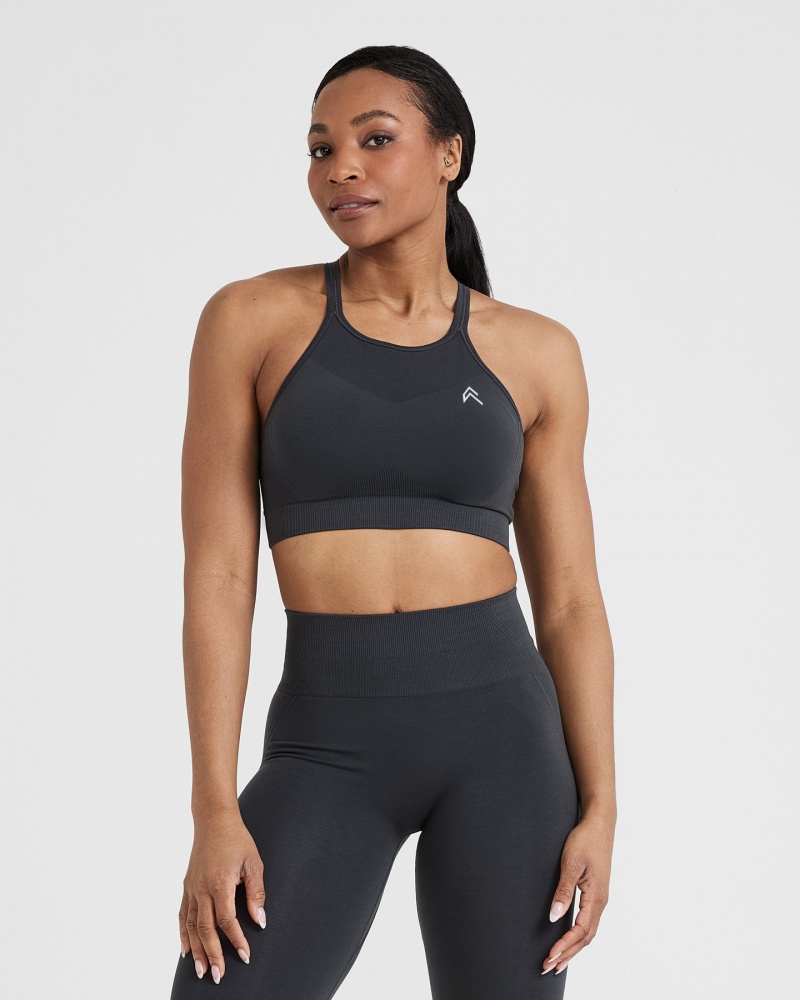 Oner Active Effortless Seamless High Neck Bralette Sports Bras μαυρα | KQL240658