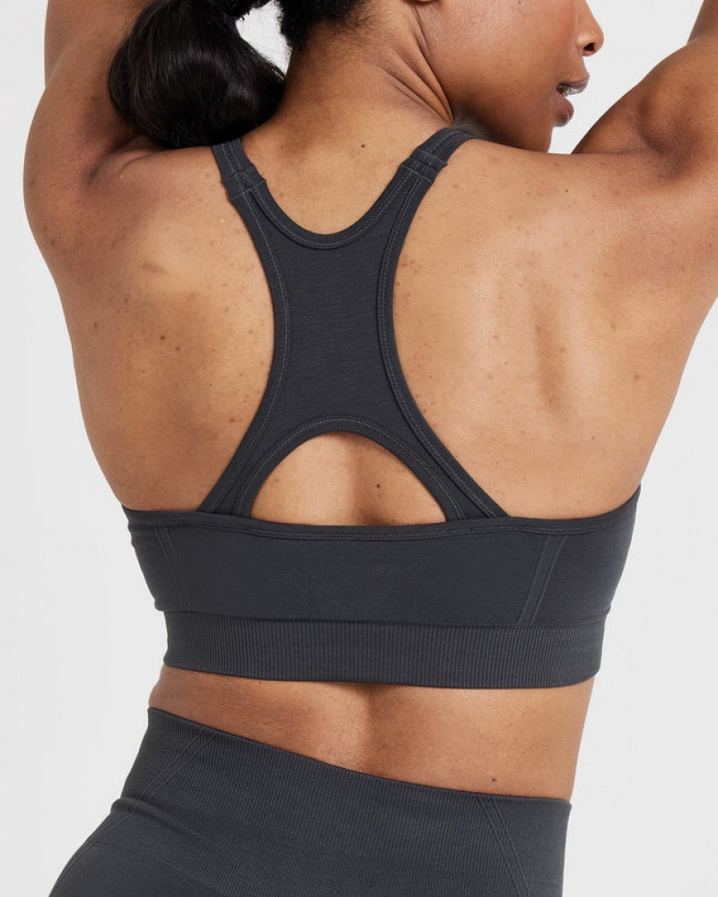 Oner Active Effortless Seamless High Neck Bralette Sports Bras μαυρα | KQL240658