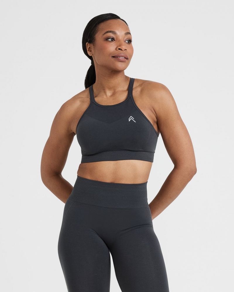 Oner Active Effortless Seamless High Neck Bralette Sports Bras μαυρα | KQL240658