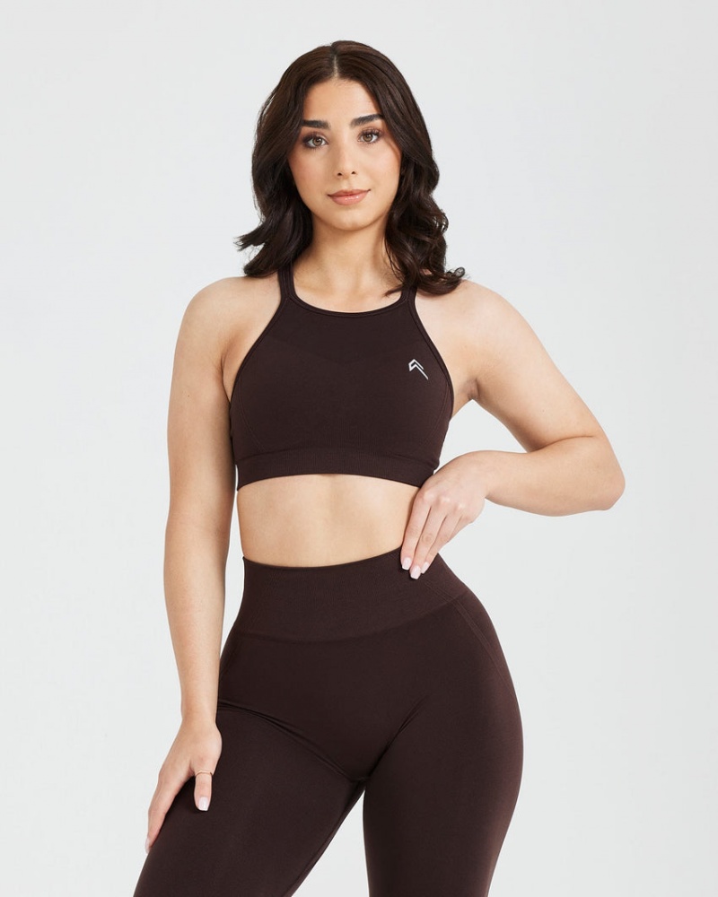 Oner Active Effortless Seamless High Neck Bralette Sports Bras σκούρο γκρι | TMN164728