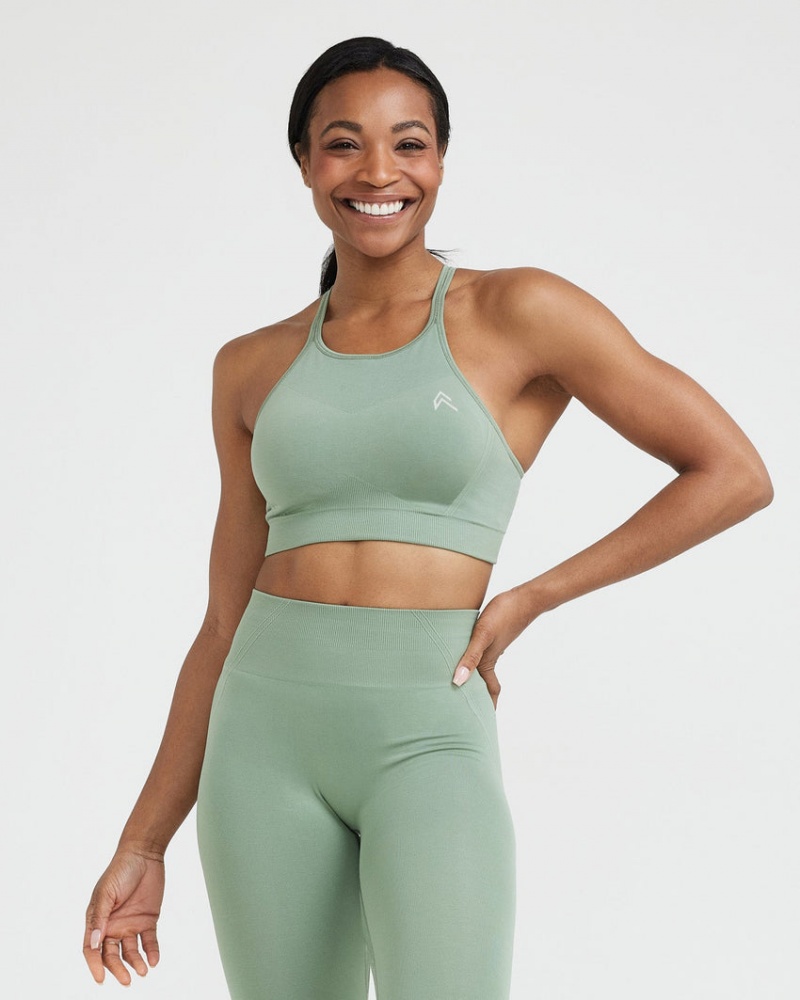 Oner Active Effortless Seamless High Neck Bralette Sports Bras Ελιά | IAE308957