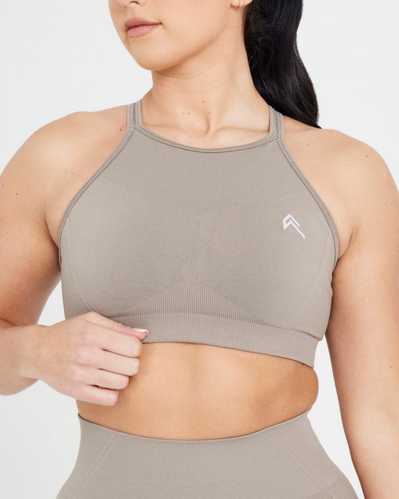 Oner Active Effortless Seamless High Neck Bralette Sports Bras γκρι | AZV013657