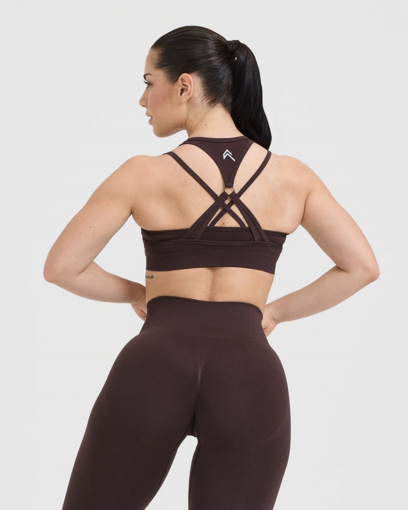 Oner Active Effortless Seamless Layered Sports Bras μωβ καφε | OAN793160