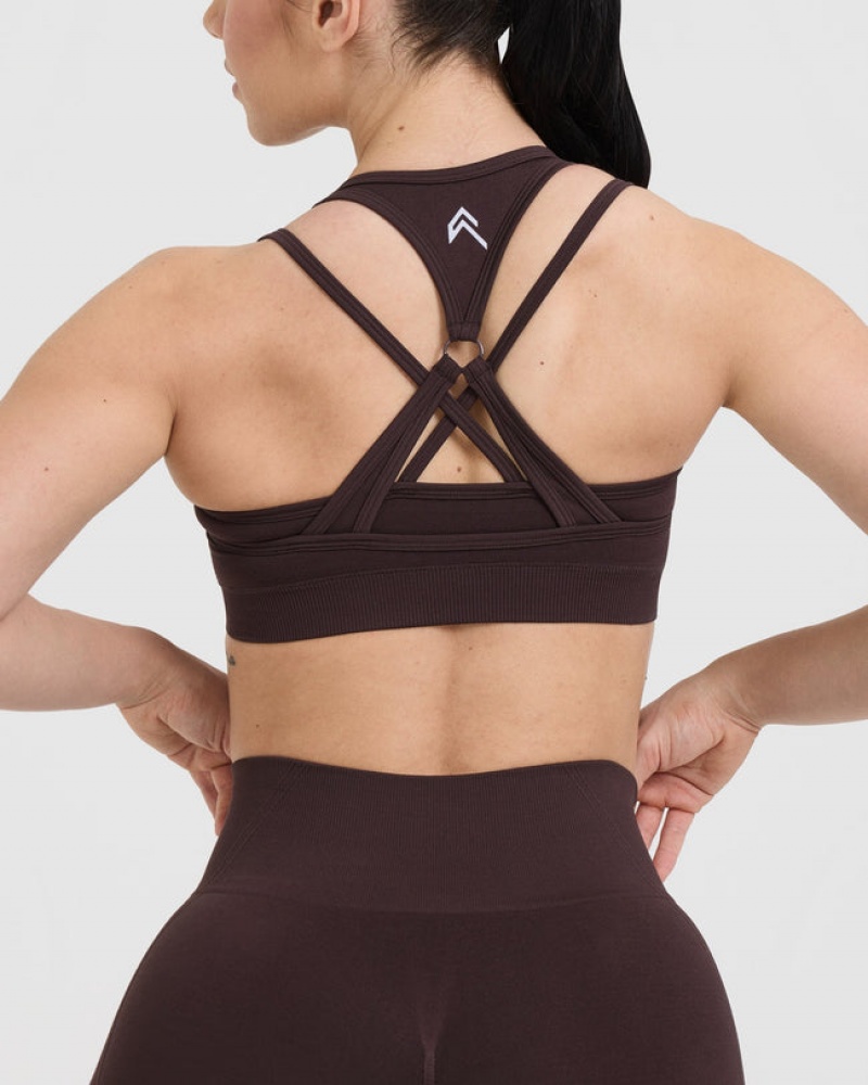 Oner Active Effortless Seamless Layered Sports Bras μωβ καφε | OAN793160