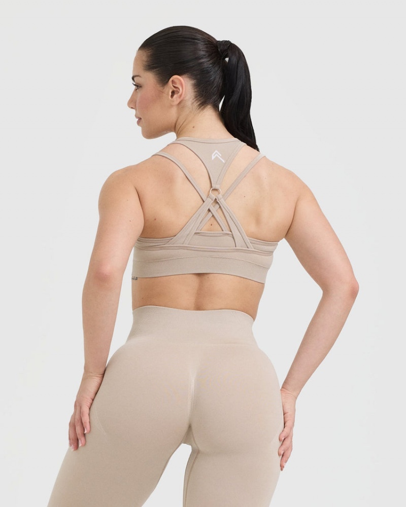 Oner Active Effortless Seamless Layered Sports Bras ανοιχτο καφε | NPS628470