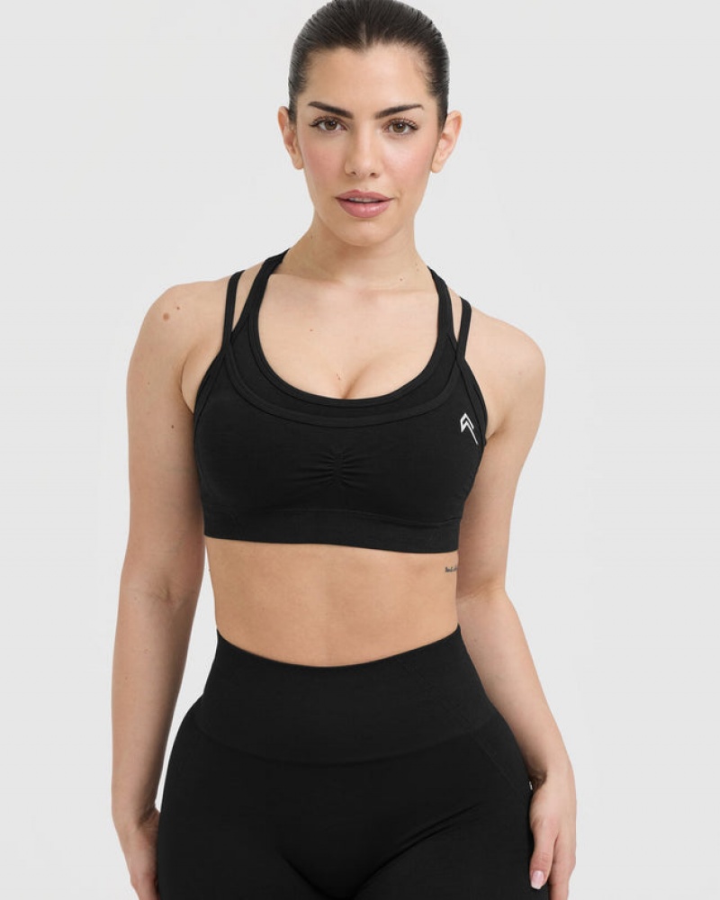 Oner Active Effortless Seamless Layered Sports Bras μαυρα | DXV321765