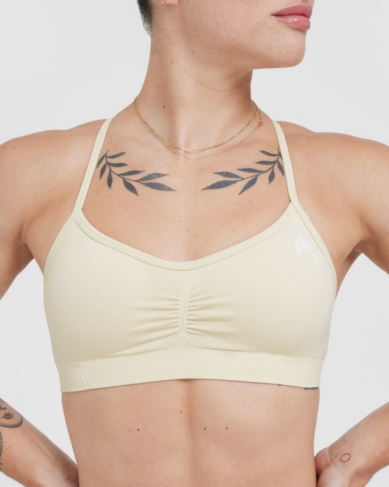 Oner Active Effortless strappy Bralette Sports Bras ανοιχτο κίτρινα | HND719608