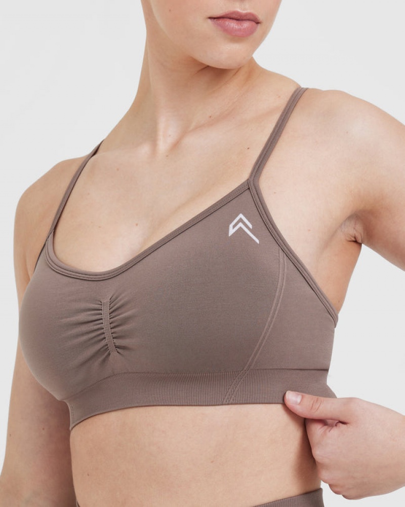 Oner Active Effortless strappy Bralette Sports Bras καφε | TRW410936