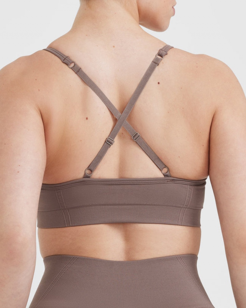 Oner Active Effortless strappy Bralette Sports Bras καφε | TRW410936