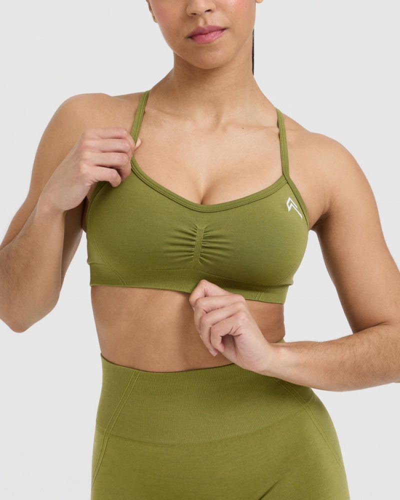 Oner Active Effortless strappy Bralette Sports Bras Ελιά πρασινο | TEW578216