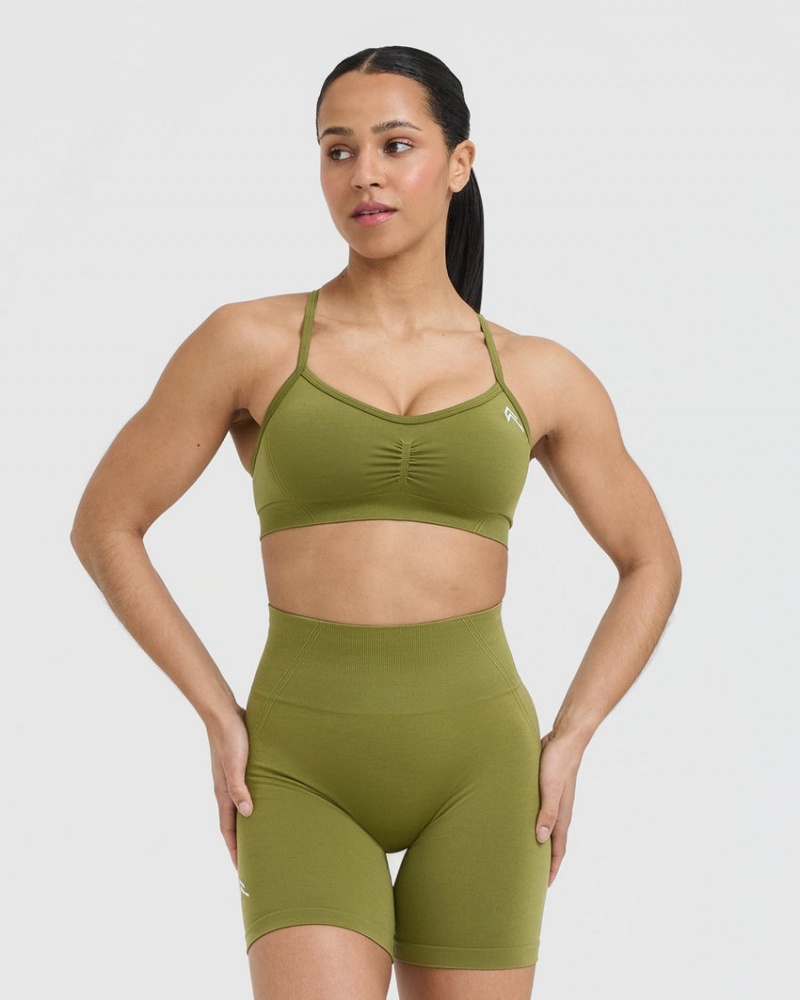 Oner Active Effortless strappy Bralette Sports Bras Ελιά πρασινο | TEW578216