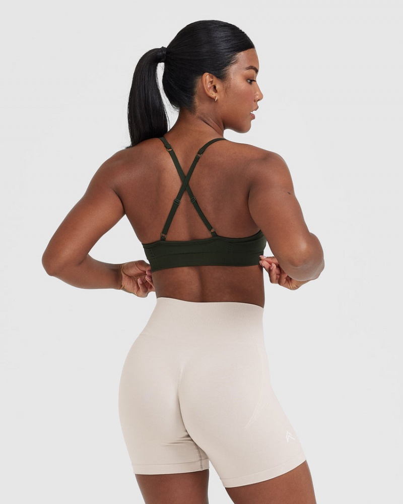 Oner Active Effortless strappy Bralette Sports Bras Χακί | RFY359260