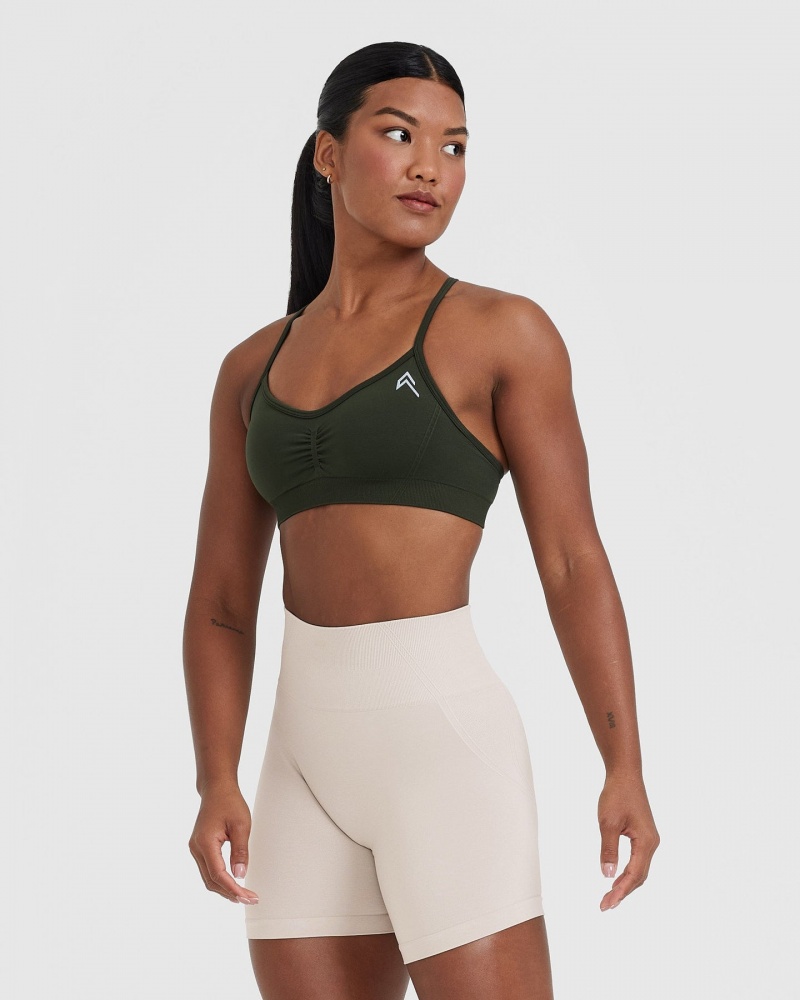 Oner Active Effortless strappy Bralette Sports Bras Χακί | RFY359260