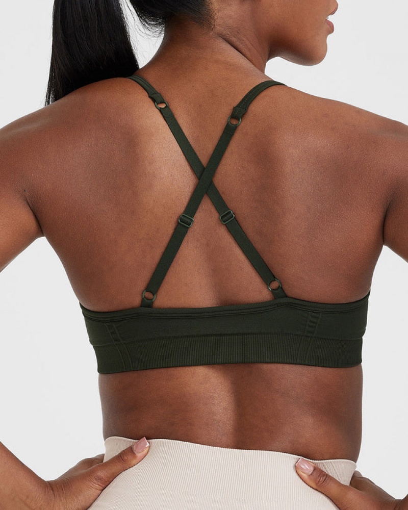 Oner Active Effortless strappy Bralette Sports Bras Χακί | RFY359260