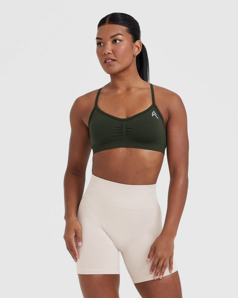 Oner Active Effortless strappy Bralette Sports Bras Χακί | RFY359260