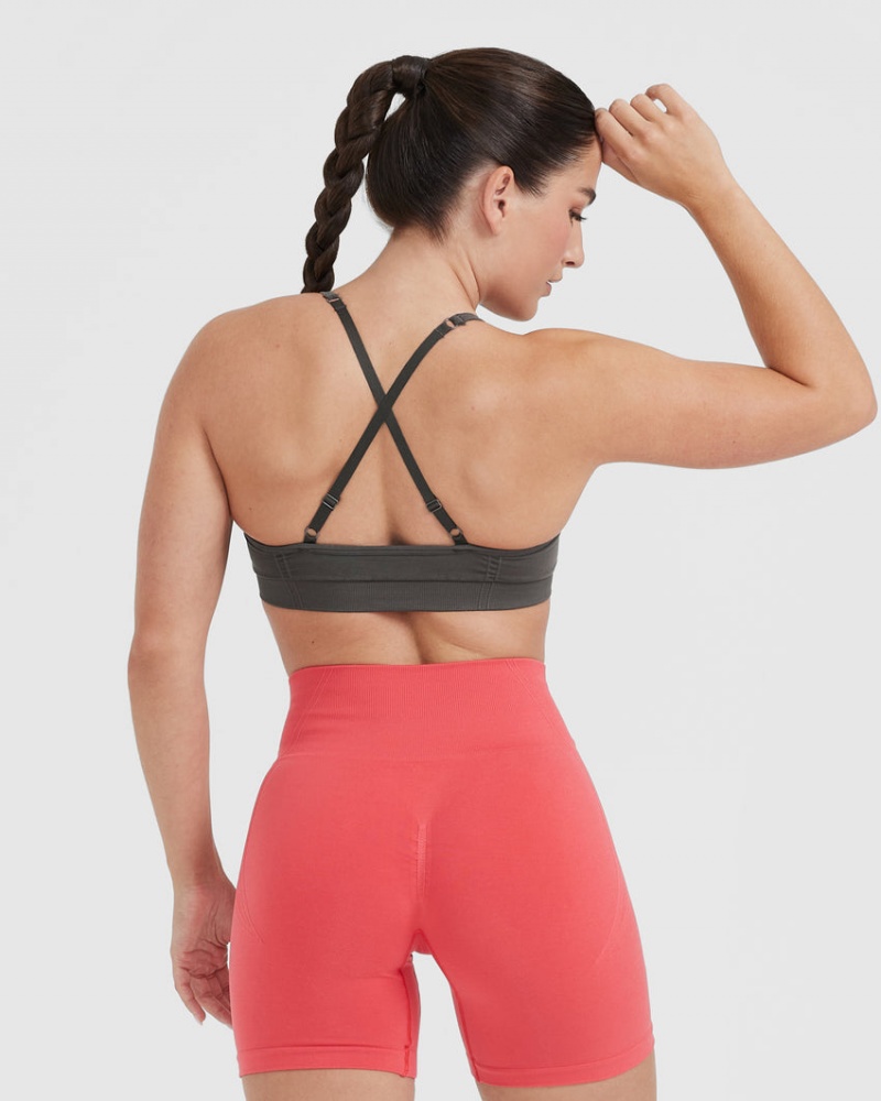 Oner Active Effortless strappy Bralette Sports Bras βαθυ γκρι καφε | YIV824075