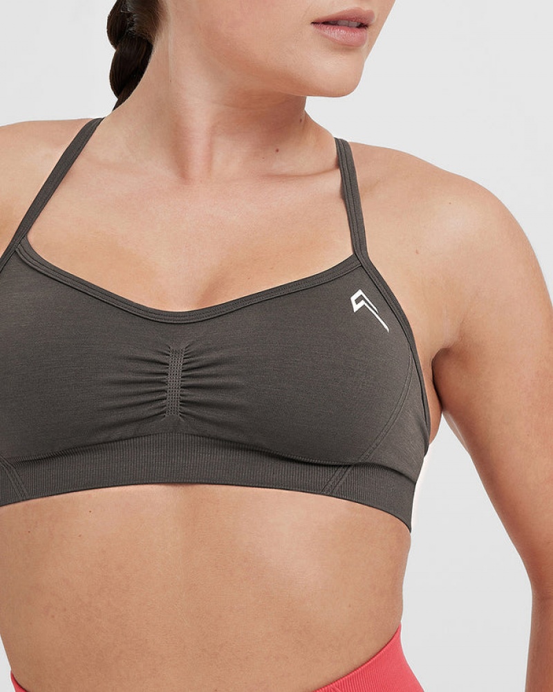 Oner Active Effortless strappy Bralette Sports Bras βαθυ γκρι καφε | YIV824075