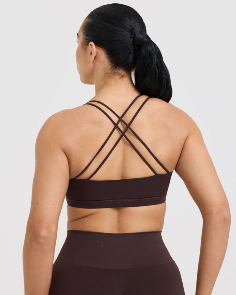 Oner Active Everyday Cross Over Bralette Sports Bras μωβ καφε | QDI370426