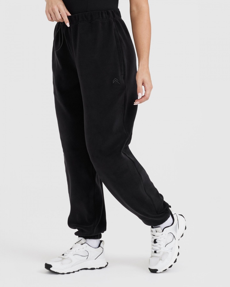 Oner Active Fleece Oversized Παντελονι Jogger μαυρα | QFY642709