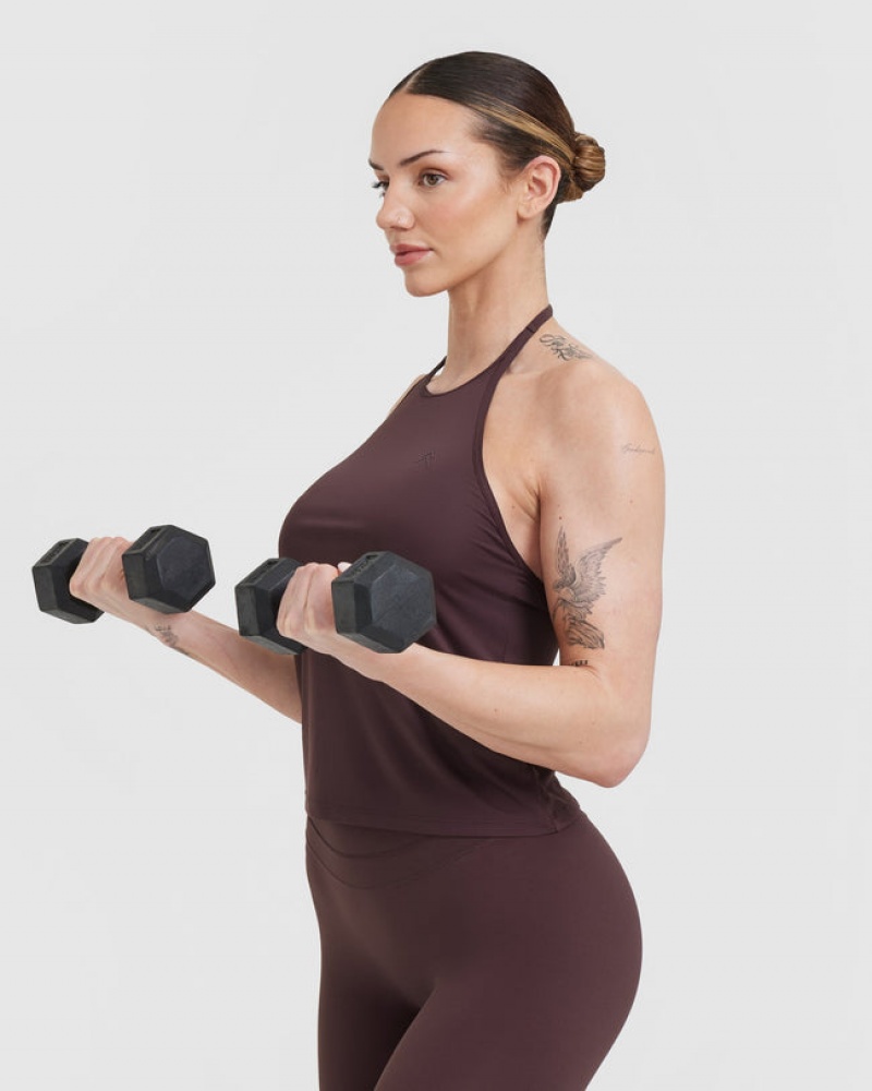 Oner Active Go To High Neck Loose Crop μπλουζακια μωβ καφε | CBO569174