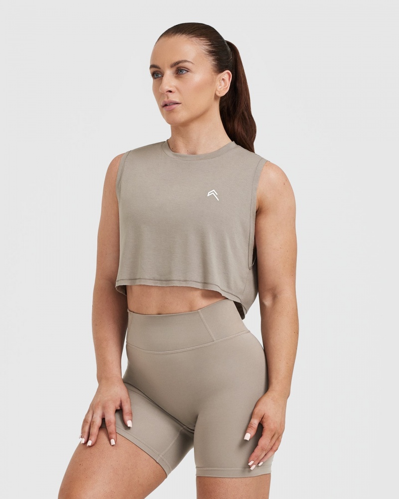 Oner Active Go To Muscle Crop μπλουζακια γκρι | LCF460193