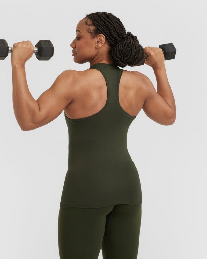 Oner Active Go To Seamless Fitted High Neck μπλουζακια Χακί | PXI689251